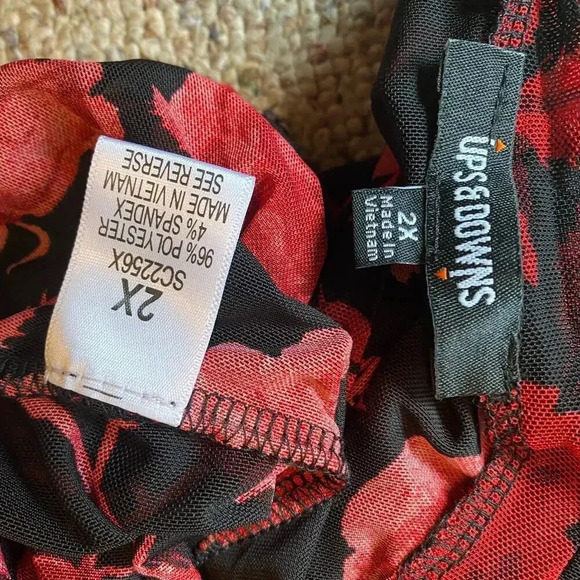 Ups &Down Floral print Lightweight Casual Tunic Top Blouse women 2X Cottagecore - Picture 4 of 5